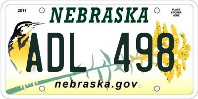 NE license plate ADL498