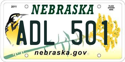 NE license plate ADL501