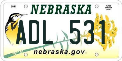 NE license plate ADL531