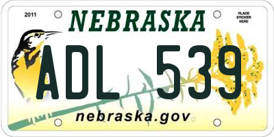 NE license plate ADL539