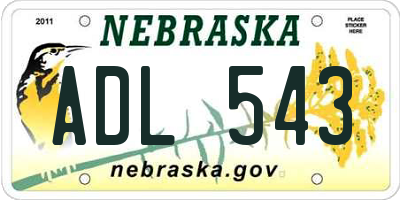 NE license plate ADL543