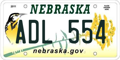 NE license plate ADL554