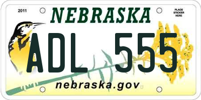 NE license plate ADL555