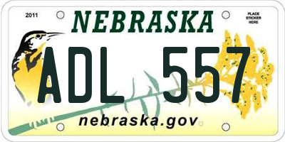 NE license plate ADL557