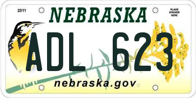 NE license plate ADL623