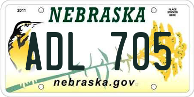 NE license plate ADL705