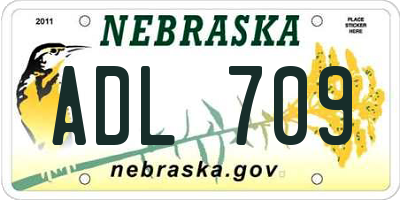NE license plate ADL709