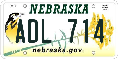 NE license plate ADL714