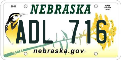 NE license plate ADL716