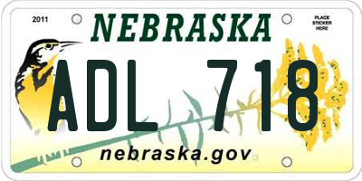 NE license plate ADL718
