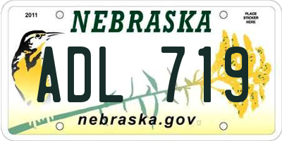 NE license plate ADL719
