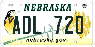 NE license plate ADL720