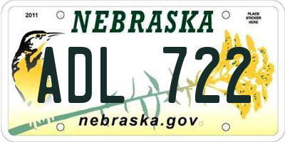 NE license plate ADL722