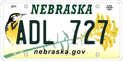 NE license plate ADL727