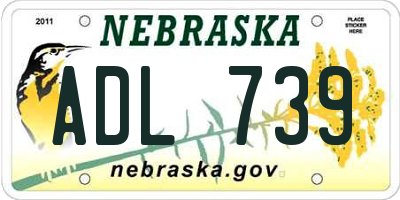 NE license plate ADL739