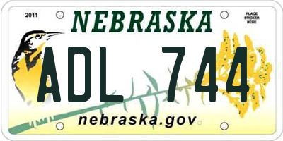 NE license plate ADL744