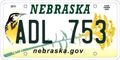 NE license plate ADL753