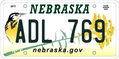 NE license plate ADL769