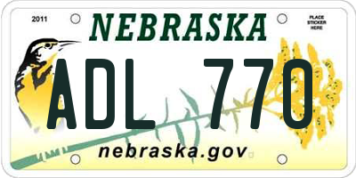 NE license plate ADL770