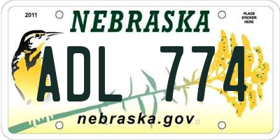 NE license plate ADL774