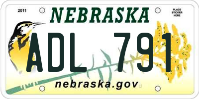 NE license plate ADL791
