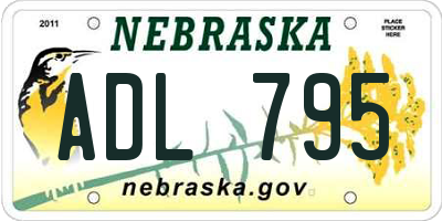 NE license plate ADL795