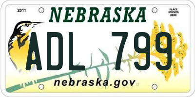 NE license plate ADL799