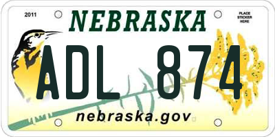 NE license plate ADL874
