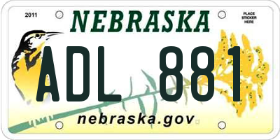 NE license plate ADL881