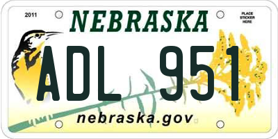NE license plate ADL951