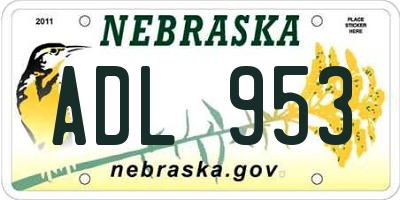 NE license plate ADL953