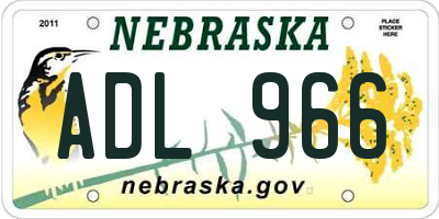 NE license plate ADL966