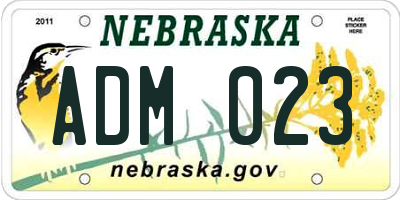 NE license plate ADM023