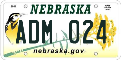 NE license plate ADM024