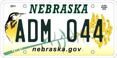 NE license plate ADM044