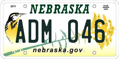 NE license plate ADM046