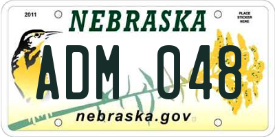 NE license plate ADM048