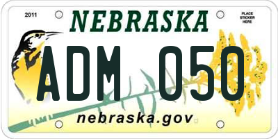 NE license plate ADM050