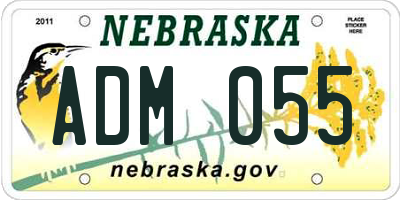 NE license plate ADM055