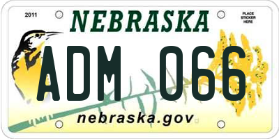 NE license plate ADM066