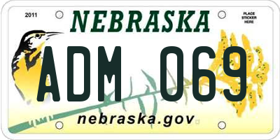 NE license plate ADM069