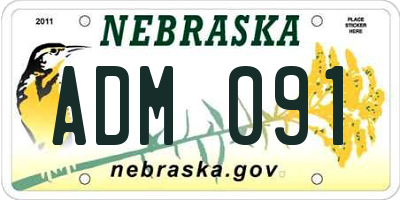 NE license plate ADM091