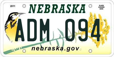 NE license plate ADM094