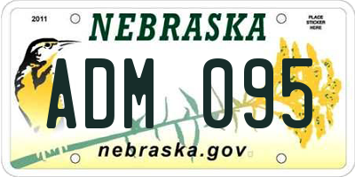 NE license plate ADM095