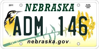 NE license plate ADM146