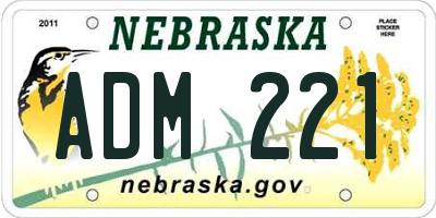 NE license plate ADM221