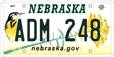 NE license plate ADM248