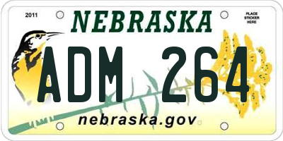 NE license plate ADM264