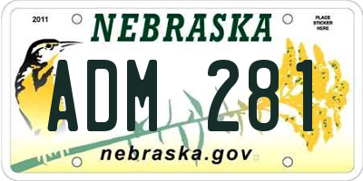 NE license plate ADM281