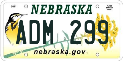 NE license plate ADM299